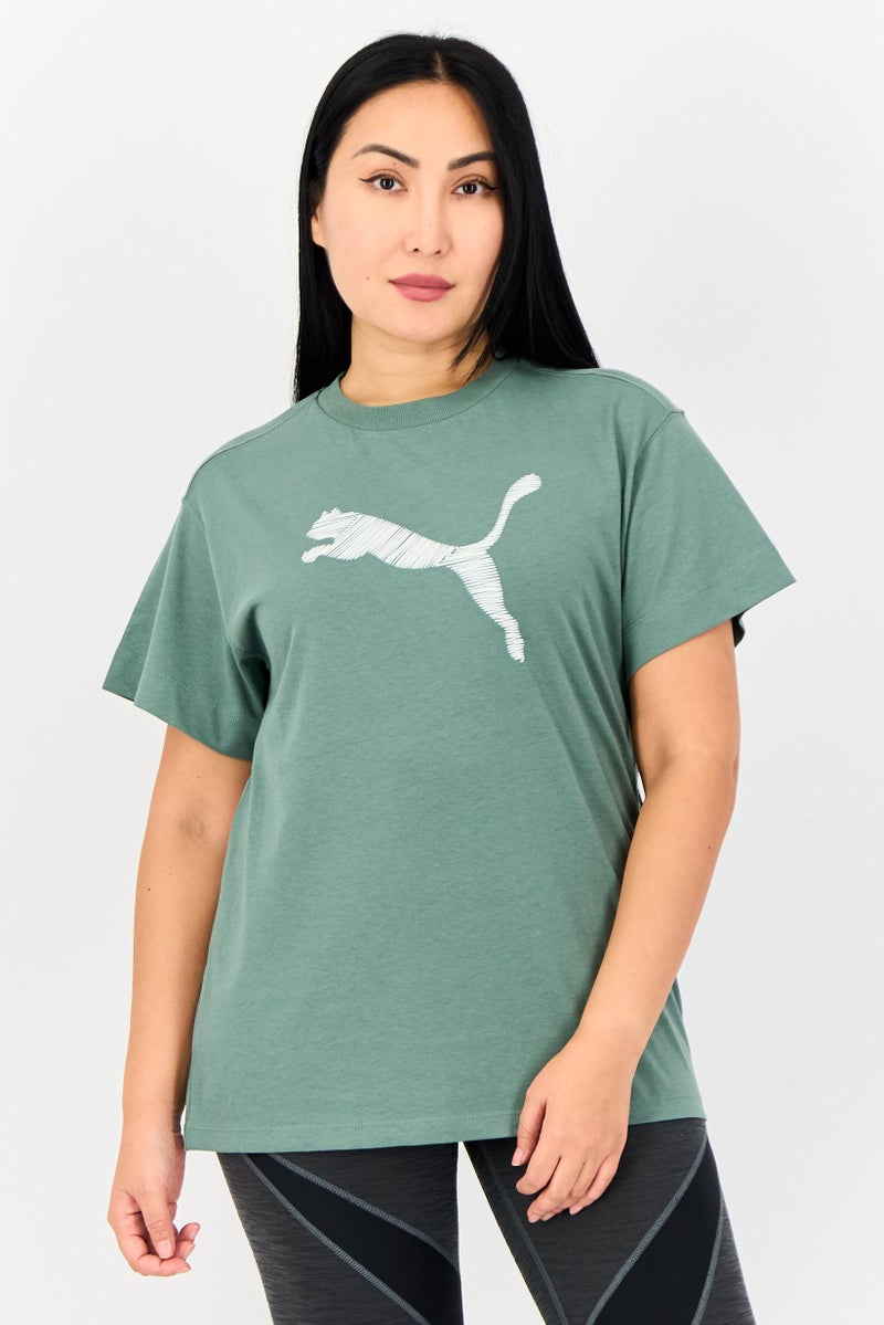 PUMA Women Relaxed Fit Short Sleeve Outdoor T-Shirt, Dark Sage - Image 1