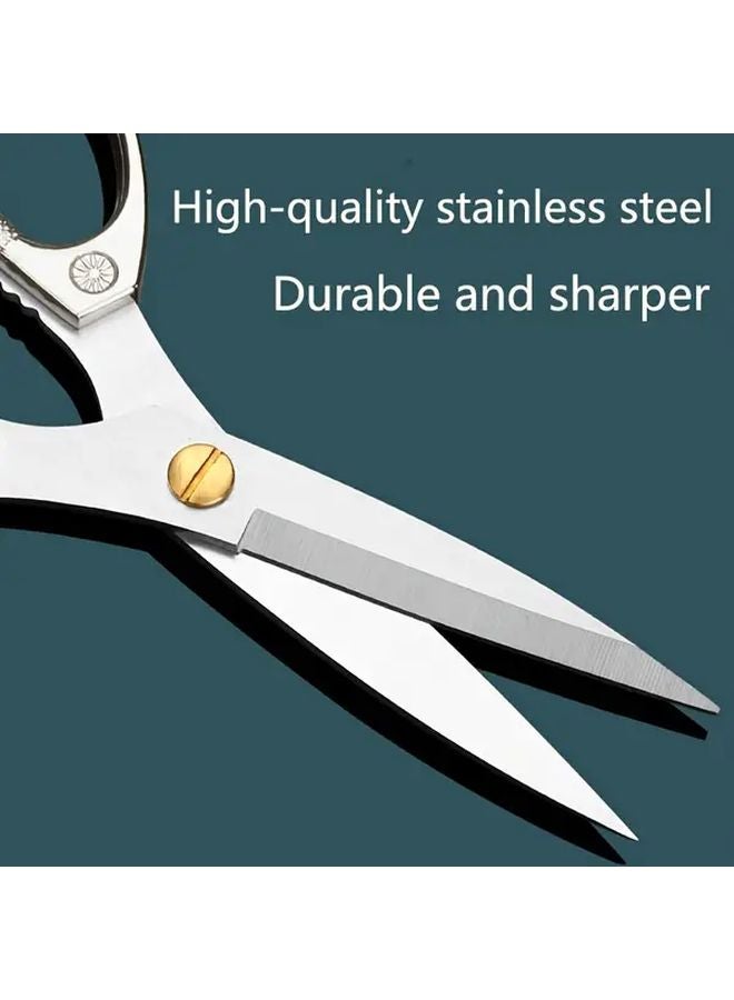 Heavy Duty Stainless Steel Kitchen Shears Silvery Sharp Dishwasher Safe Scissors - Image 3