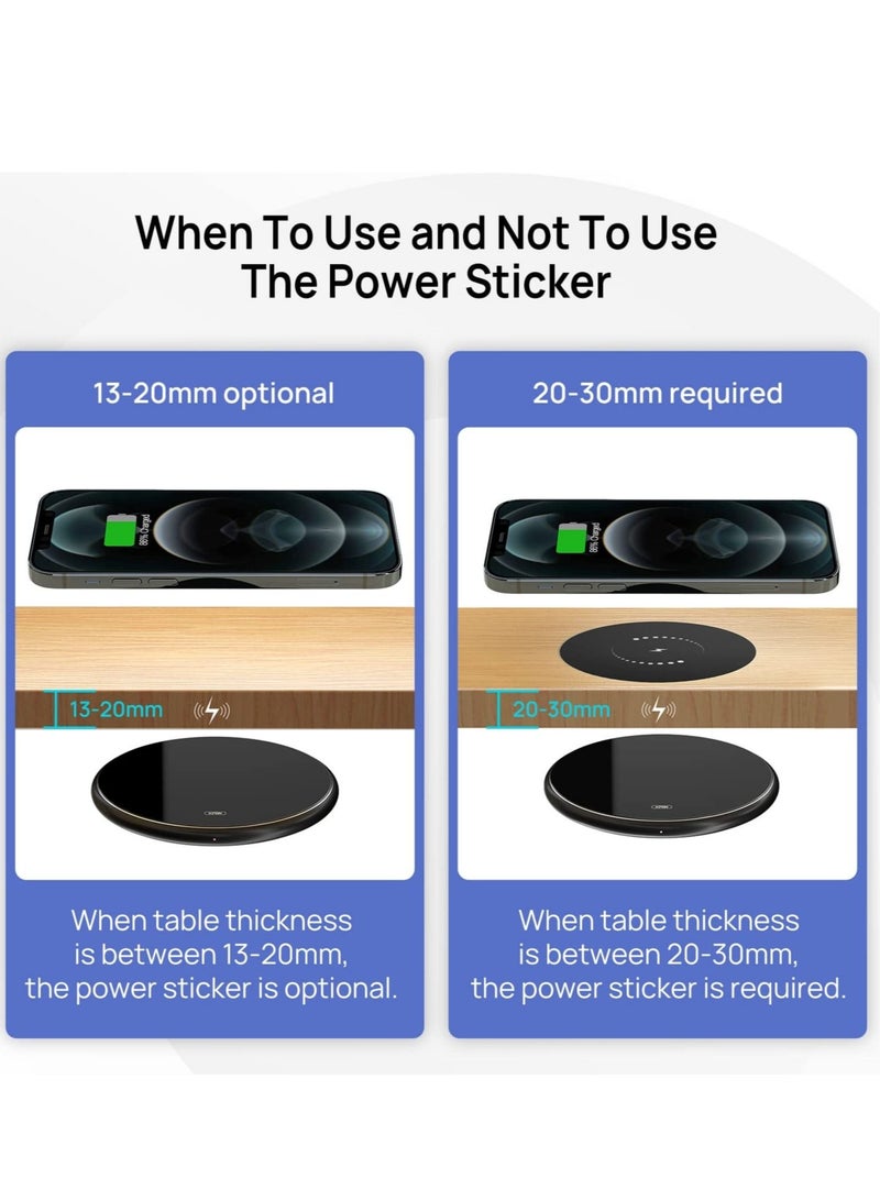 Captaintech Invisible Wireless Charger Hidden Long Distance Wireless Phone Charger Under Desk 10W Charging Pad for iPhone 14 13 Series and Galaxy S20 S10 Series - Image 4