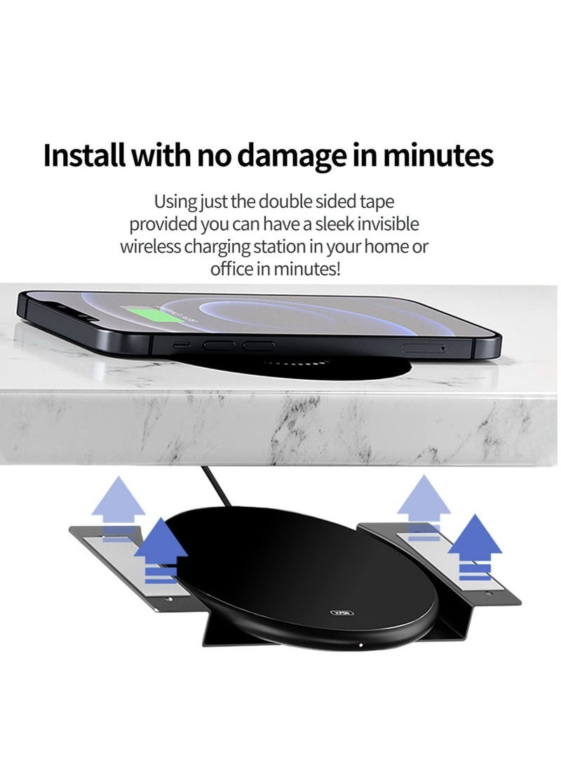 Captaintech Invisible Wireless Charger Hidden Long Distance Wireless Phone Charger Under Desk 10W Charging Pad for iPhone 14 13 Series and Galaxy S20 S10 Series - Image 2