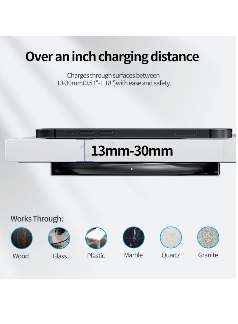 Captaintech Invisible Wireless Charger Hidden Long Distance Wireless Phone Charger Under Desk 10W Charging Pad for iPhone 14 13 Series and Galaxy S20 S10 Series - Image 3