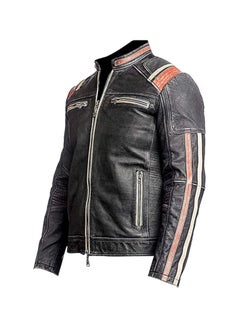 Generic Mens Retro 3 Motorcycle Leather Jacket| Mens Real Leather Cafe Racer Leather jacket  - Image 2