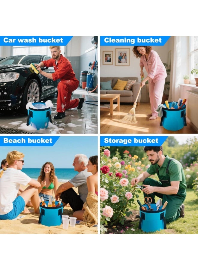 20l Foldable Bucket With Handle  Car Cleaning Bucket  Foldable Water Storage Container  Suitable For Camping, Fishing, Beach Gardening  Portable Laundry Basin  Rv Cleaning Supplies Travel Emergency Preparedness - Image 2