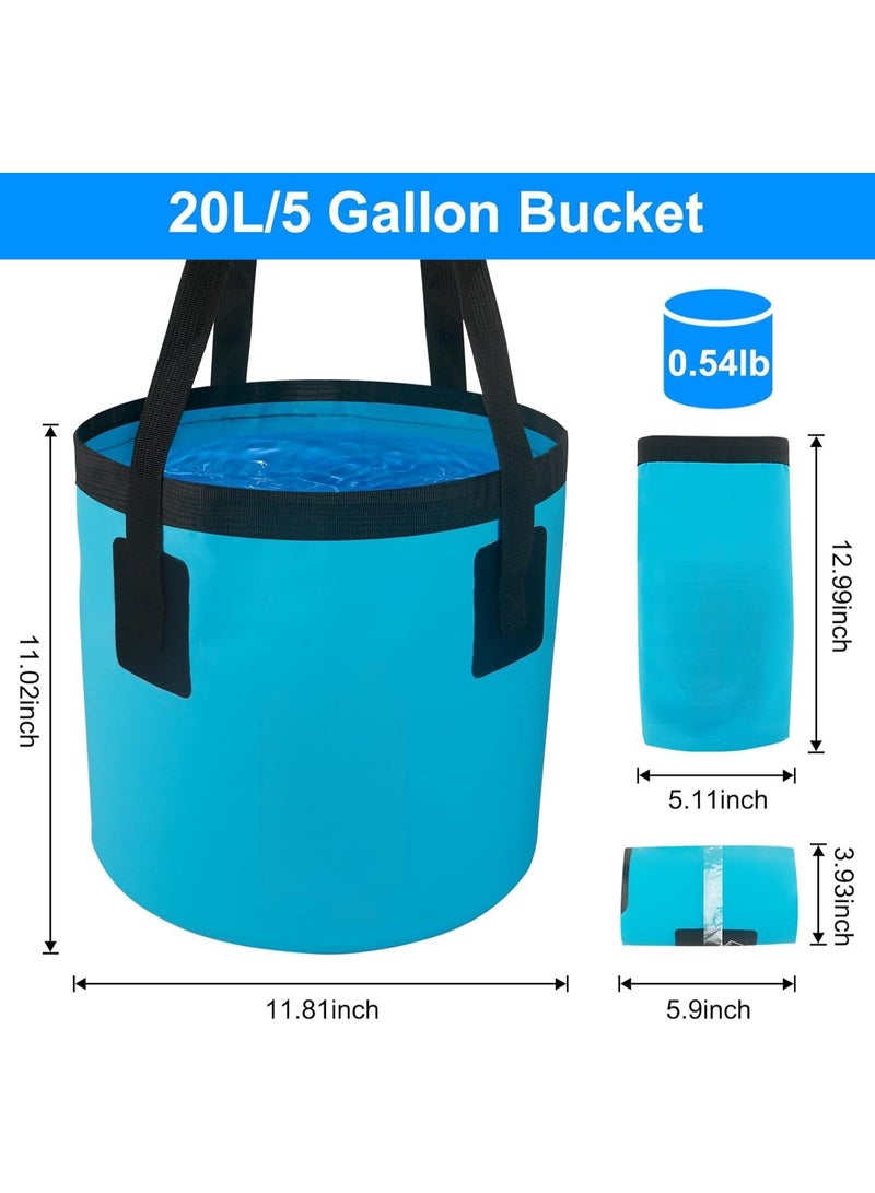 20l Foldable Bucket With Handle  Car Cleaning Bucket  Foldable Water Storage Container  Suitable For Camping, Fishing, Beach Gardening  Portable Laundry Basin  Rv Cleaning Supplies Travel Emergency Preparedness - Image 4