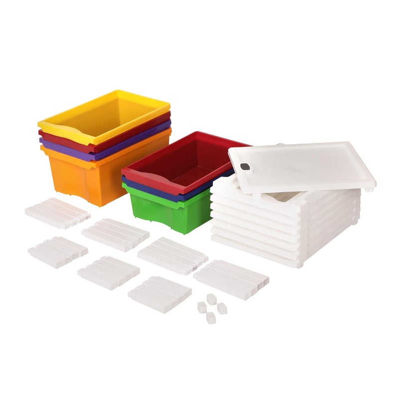 SIMPARTE Plastic MultiPurpose Modular Storage Cabinet 4 Big 3 Small Drawer for Home OfficeMulticolor 7 Layer - Image 3