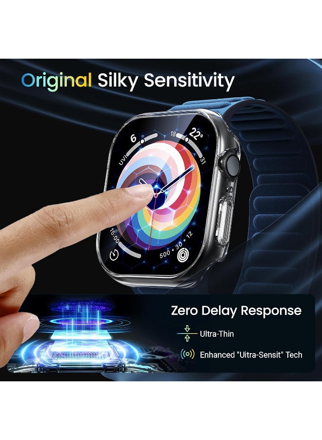 إكس ليفيل جراب صلب من البولي كربونات، متوافق مع ساعة آبل سيريس ١٠ (٢٠٢٤) ٤٦ مم، مع واقي شاشة من الزجاج المقسى، بتصميم فريد [يشبه ساعة آي واتش ألترا]، غطاء حماية صلب مقاوم للماء من البولي كربونات، ملحقات حماية كاملة لساعة آي واتش ١٠ (٤٦ مم، شفاف). - Image 2