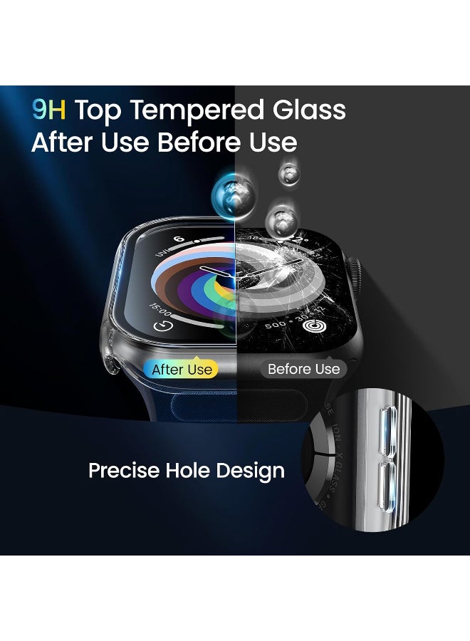 إكس ليفيل جراب صلب من البولي كربونات، متوافق مع ساعة آبل سيريس ١٠ (٢٠٢٤) ٤٦ مم، مع واقي شاشة من الزجاج المقسى، بتصميم فريد [يشبه ساعة آي واتش ألترا]، غطاء حماية صلب مقاوم للماء من البولي كربونات، ملحقات حماية كاملة لساعة آي واتش ١٠ (٤٦ مم، شفاف). - Image 3