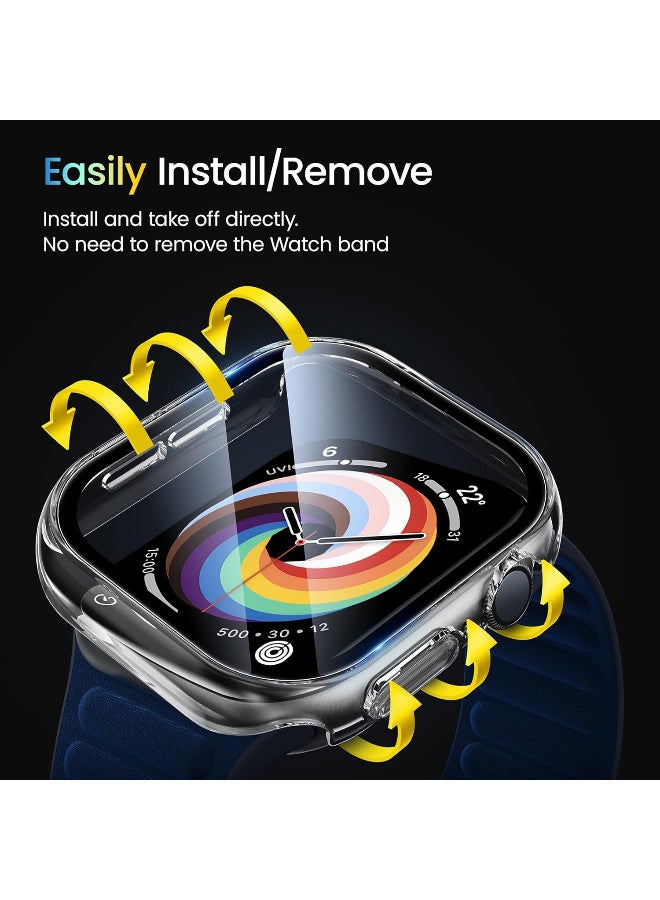 إكس ليفيل جراب صلب من البولي كربونات، متوافق مع ساعة آبل سيريس ١٠ (٢٠٢٤) ٤٦ مم، مع واقي شاشة من الزجاج المقسى، بتصميم فريد [يشبه ساعة آي واتش ألترا]، غطاء حماية صلب مقاوم للماء من البولي كربونات، ملحقات حماية كاملة لساعة آي واتش ١٠ (٤٦ مم، شفاف). - Image 5