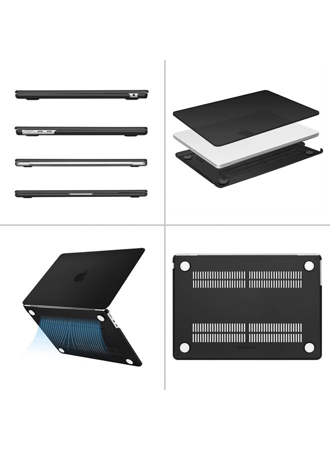 SJet Case Compatible with MacBook Air 13.6 inch Case 2025 2024 2023 2022 M4 A3240 M3 A3113 M2 A2681 Plastic Hard Shell + Keyboard Skin Cover for MacBook Air 13.6 inch Case, Black EU Layout - Image 5