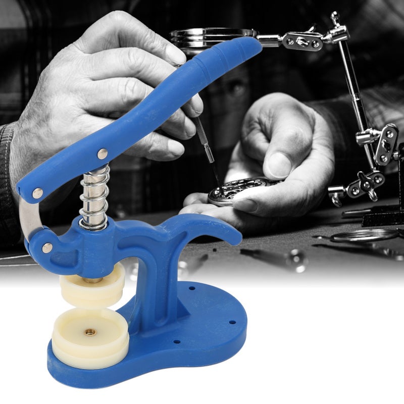 Watch Back Press Set 12pcs Nylon Fitting Dies Prevent Slip Handle - Stable Base Watch Case Closer for Watchmakers Home Watch Repair - Image 1