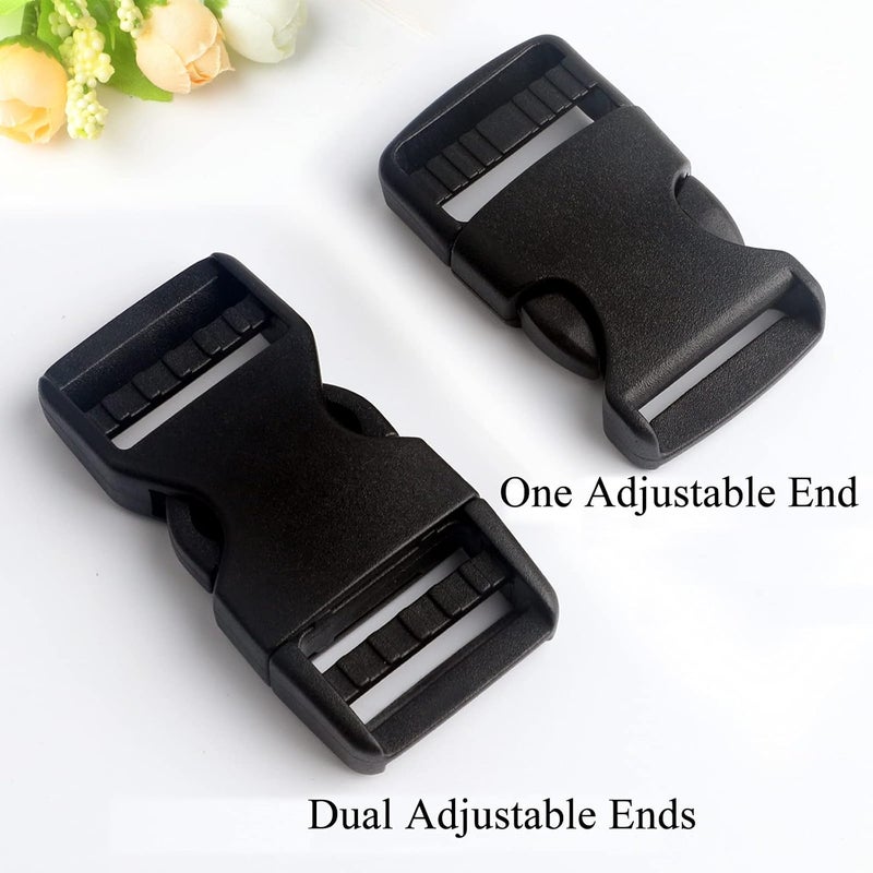 BEAULEGAN Beaulegan Plastic Buckles 1 Inch Pack of 10 Quick Side Release for Luggage Straps Pet Collar Backpack Repair Black Single Adjust 110 Pcs adjustable  - Image 3
