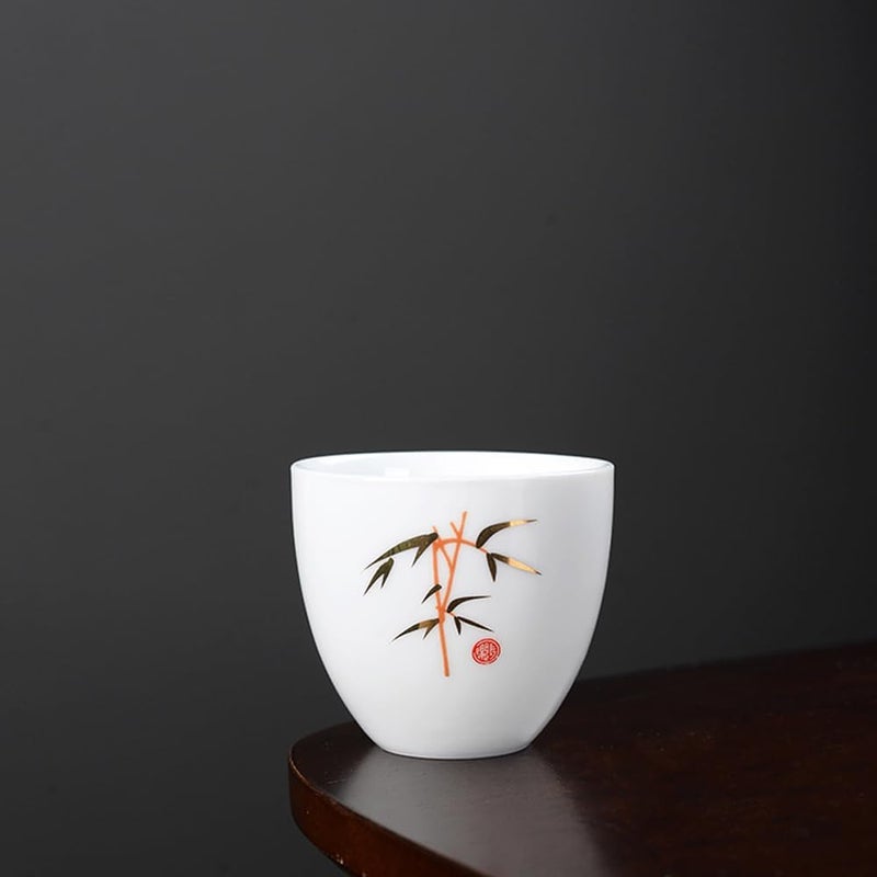 Woonsoon Chinese Handmade Kungfu Tea Cup 70 mlChina Teacup Set of 3Ceramic Tea Mugs Without HandlesBest Giftbamboo - Image 3