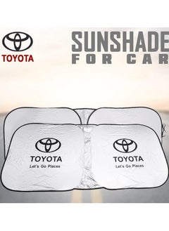 TOYOTA TOYOTA Car Windshield Sunshade, Car Sun Shade UV Rays and Heat Protector Sun Visor Foldable Keep Your Vehicle Cool Blocks UV Rays  - Image 1