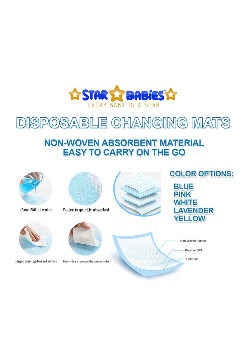 STAR BABiES Star Babies Combo Pack (Disposable Changing mat 6pcs, Scented Bag 2pcs (30bags) with  Disposable Breast Pad 5pcs) - White  - Image 3