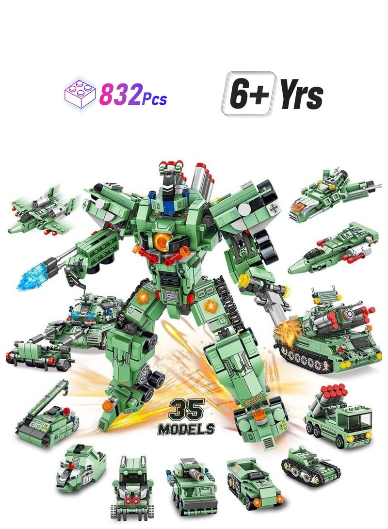 إسكدنيا طقم بناء الروبوتات للأطفال، ألعاب STEM 5 في 1 للأولاد من 6 إلى 12 سنة، مجموعة هندسية من 832 قطعة لبناء الهياكل، أفضل الهدايا - Image 1