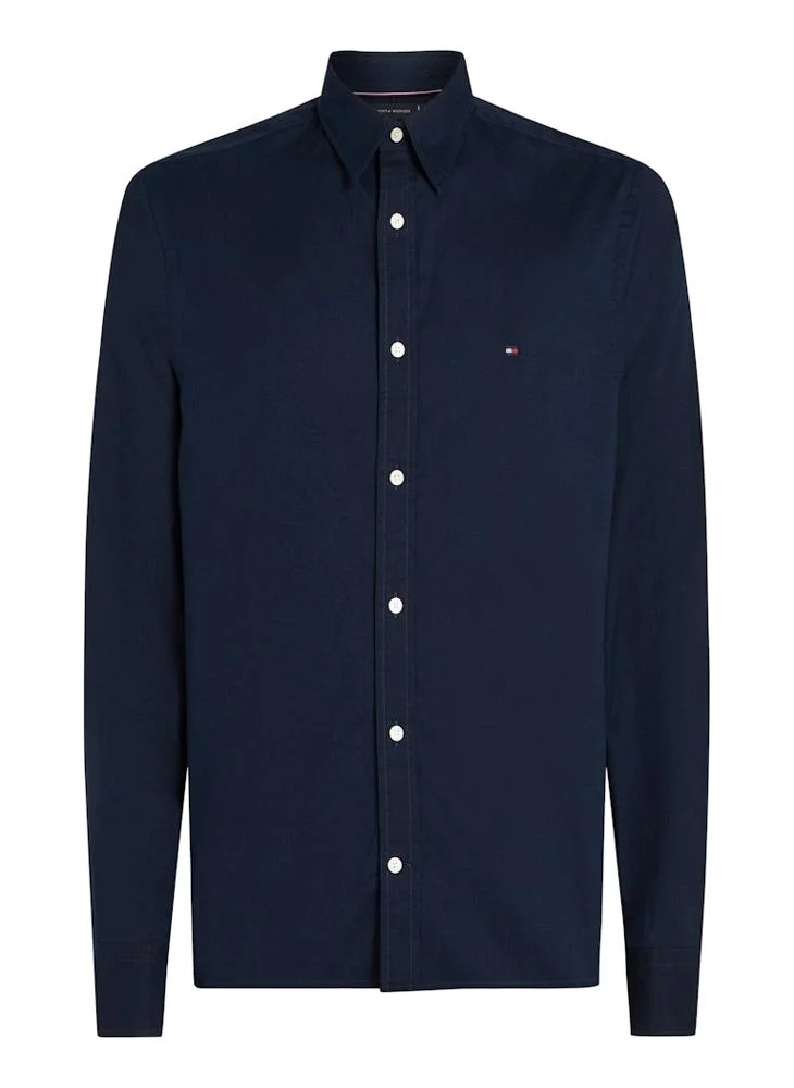 TOMMY HILFIGER Slim Flex Cotton Poplin Kent Collar Shirt