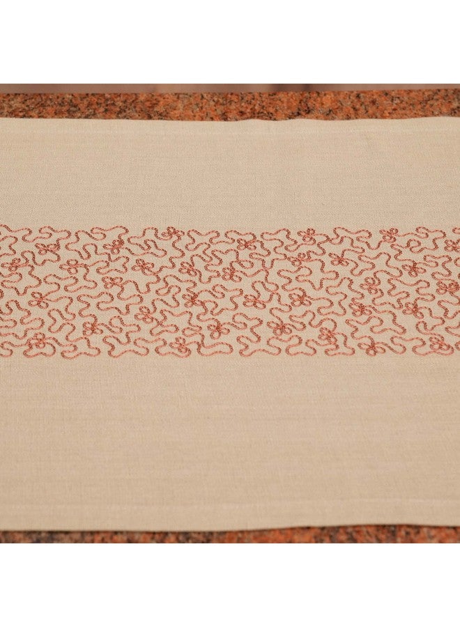 Zeba World 100% Cotton Embroidered Beige Table Runner - Elegant & Durable Dining Table Runner for 4 Seater / 6 Seater, Perfect for Living Room and Dining Room, 30 cm x 210 cm | 12 inches x 84 inches - Image 3