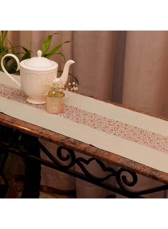 Zeba World 100% Cotton Embroidered Beige Table Runner - Elegant & Durable Dining Table Runner for 4 Seater / 6 Seater, Perfect for Living Room and Dining Room, 30 cm x 210 cm | 12 inches x 84 inches - Image 2