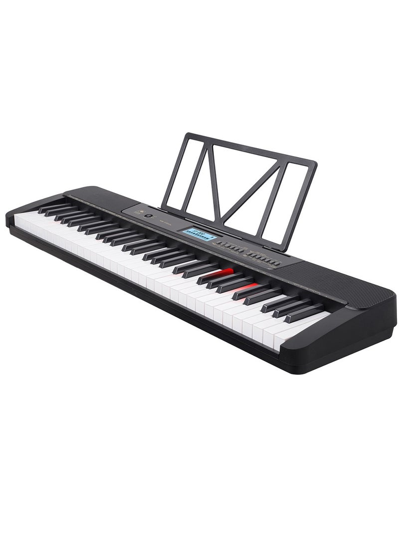 Mike Music 61-Key Simulation Keyboard Piano with Light-Up Keys | Full Beginner Set with OTG Connection App Control, USB-MIDI, Stand, Bench, Sticker, Mic & Headphones  - Image 4