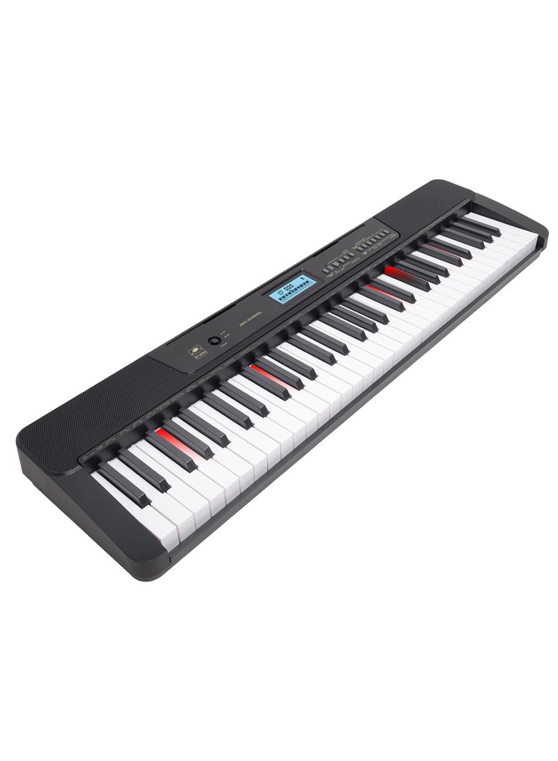 Mike Music 61-Key Simulation Keyboard Piano with Light-Up Keys | Full Beginner Set with OTG Connection App Control, USB-MIDI, Stand, Bench, Sticker, Mic & Headphones  - Image 3