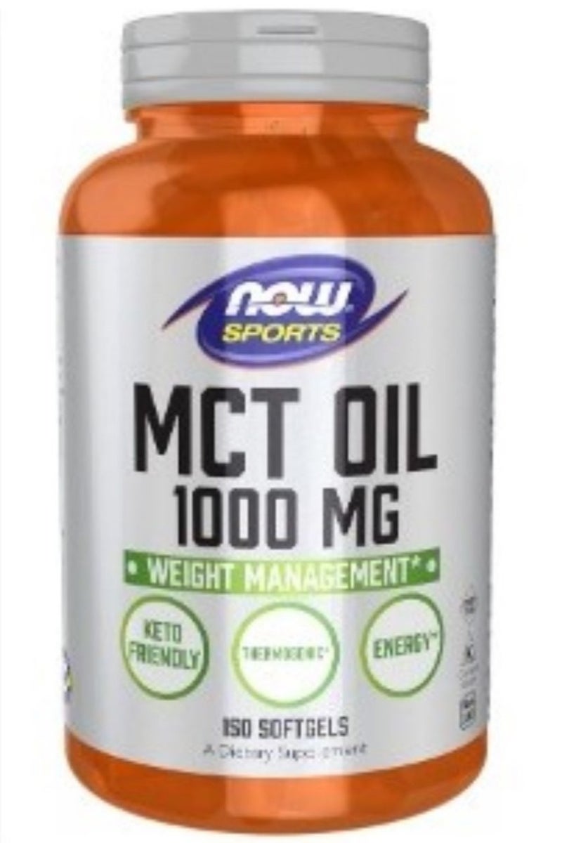 NOW MCT Oil 1000 mg – 150 Softgels for Weight Management & Energy - Image 1
