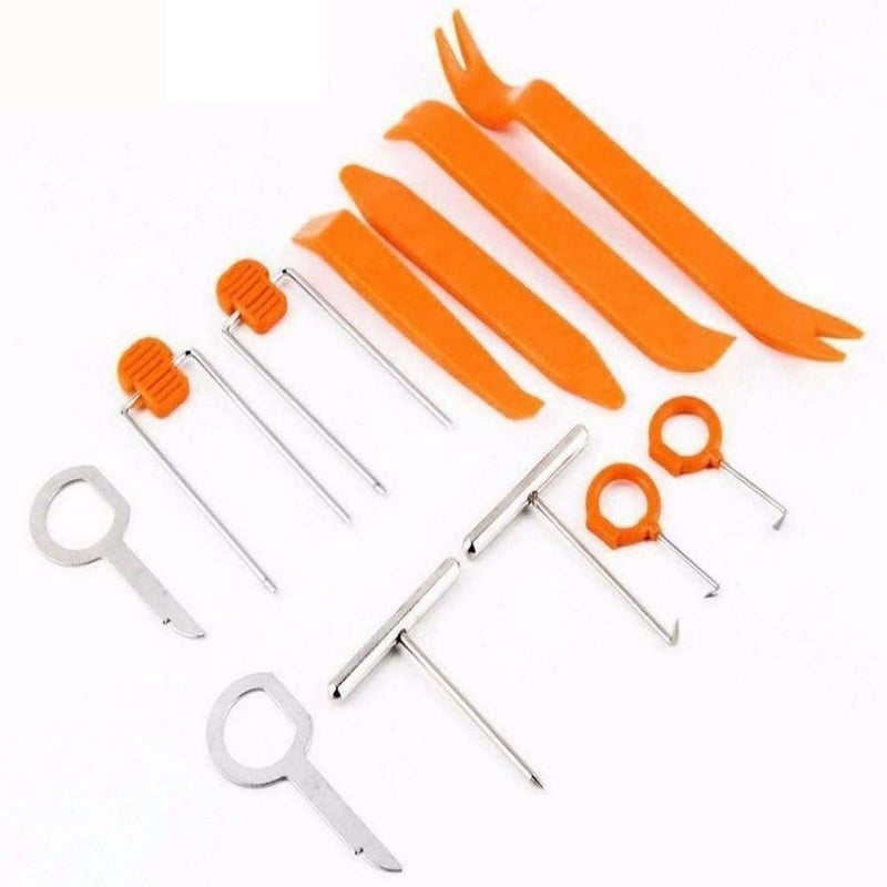 DIY Crafts DIY Crafts 12, 12 Pcs Auto Door Clip Trim and Car Radio Removal Tool Kit Install and Remove Fasteners Trims Moldings and Panels for Works # 12 (12 Pcs Install and Remove Fasten (12)  - Image 1