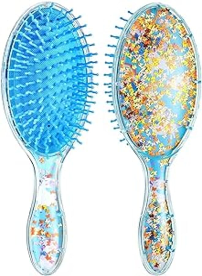 FunBlast Glitter Hair Brush Comb for Girls – Oval Shape Hair Comb and Brush, Novelty Hair Brush Comb for Kids, Women, Hair Brush, Hair Comb (Random Color)