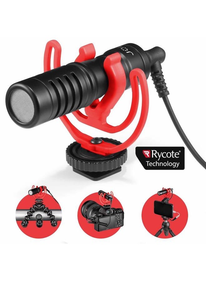 JOBY JB01643-BWW Wavo Mobile Compact On-Camera Microphone with Rycote Shock Mount, Deadcat Windscreen for Smartphone, iPhone Microphone, Smartphone Microphone, Professional Microphone, Vlogging - Image 1