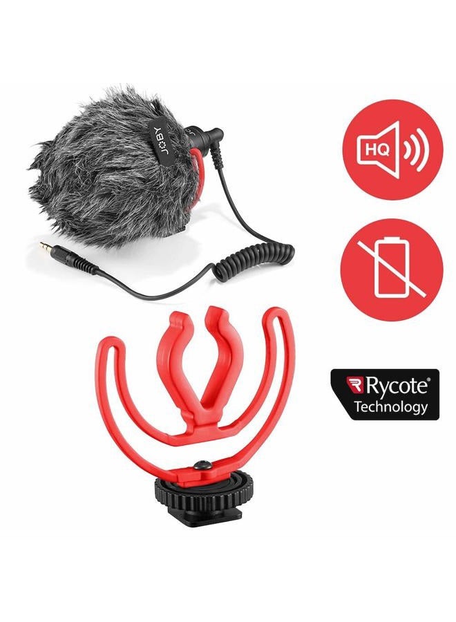 JOBY JB01643-BWW Wavo Mobile Compact On-Camera Microphone with Rycote Shock Mount, Deadcat Windscreen for Smartphone, iPhone Microphone, Smartphone Microphone, Professional Microphone, Vlogging - Image 3
