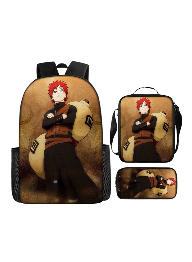Naruto backpack pencil case satchel three-piece suit men and women leisure sports travel backpack student school backpack - Image 1