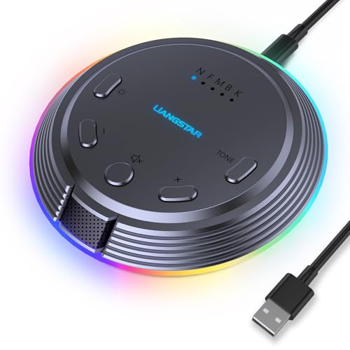 LIANGSTAR Gaming USB Microphone with 5 Voice Changes, Mute Button, Desktop Podcast Mic, Volume Control, RGB Condenser Computer Microphone for PC Gamer, YouTube, Streaming, Conference, Class - Image 1