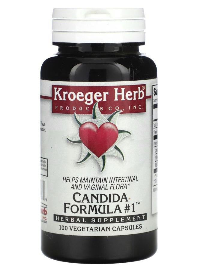 Kroeger Herb Co - Candida Formula #1 100 Vegetarian Capsules - Image 1