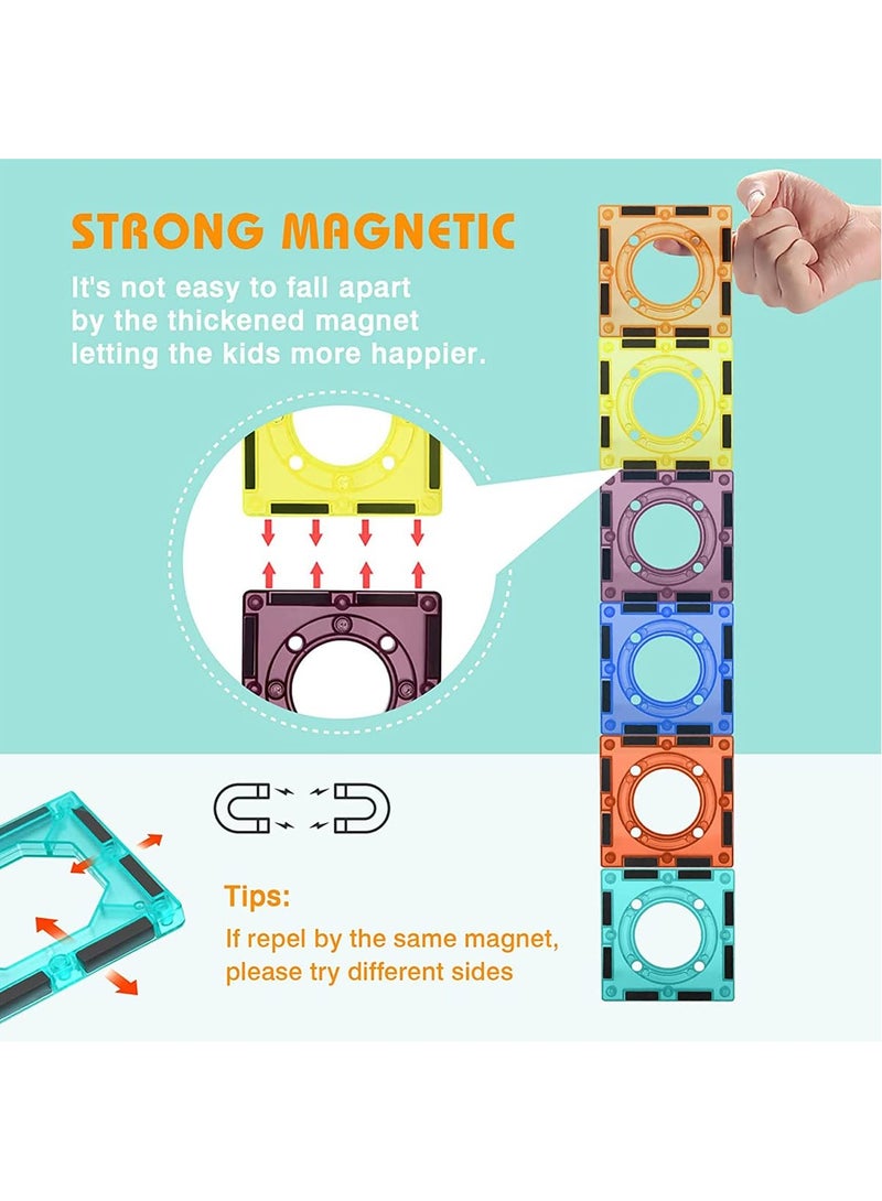 Loquat 166 Pcs Magnetic Tiles Building Blocks with Led Light Magnet Construction Toys for Kids Creative Gift - Image 5