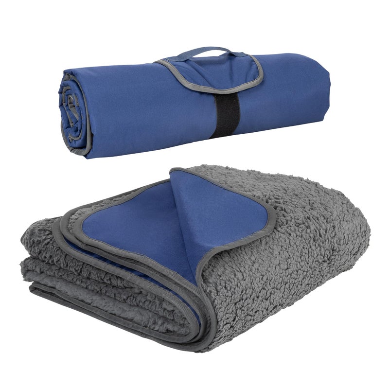 Tirrinia Large Waterproof Outdoor Blanket  Soft Warm Windproof Stadium Blanket With Sherpa Fleece And Foldable For Outdoor Sport  Baseball  Football  Beach  Concerts  Car  51 '' X 59'' - Image 1