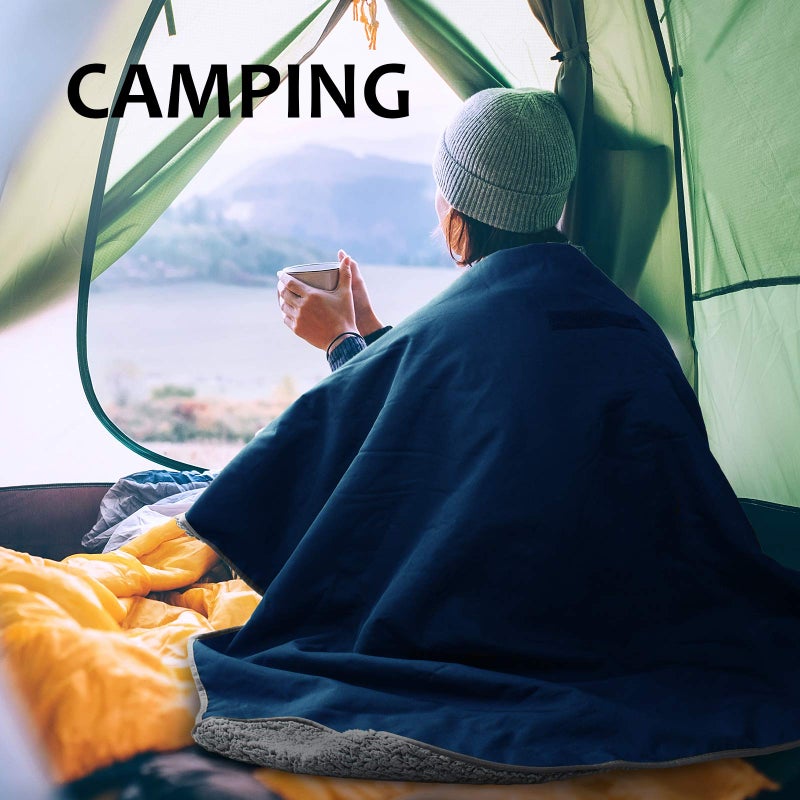 Tirrinia Large Waterproof Outdoor Blanket  Soft Warm Windproof Stadium Blanket With Sherpa Fleece And Foldable For Outdoor Sport  Baseball  Football  Beach  Concerts  Car  51 '' X 59'' - Image 5