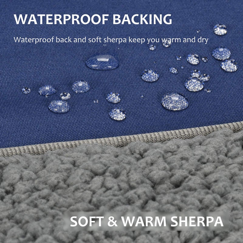 Tirrinia Large Waterproof Outdoor Blanket  Soft Warm Windproof Stadium Blanket With Sherpa Fleece And Foldable For Outdoor Sport  Baseball  Football  Beach  Concerts  Car  51 '' X 59'' - Image 2