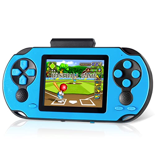 TaddToy 16 Bit Handheld Game for Kids Adults 30 Large Screen Preloaded 230 HD Classic Retro Video Games with USB Rechargeable Battery 3 Game Cartridges for Birthday Gift for Kids 412 Blue - Image 1