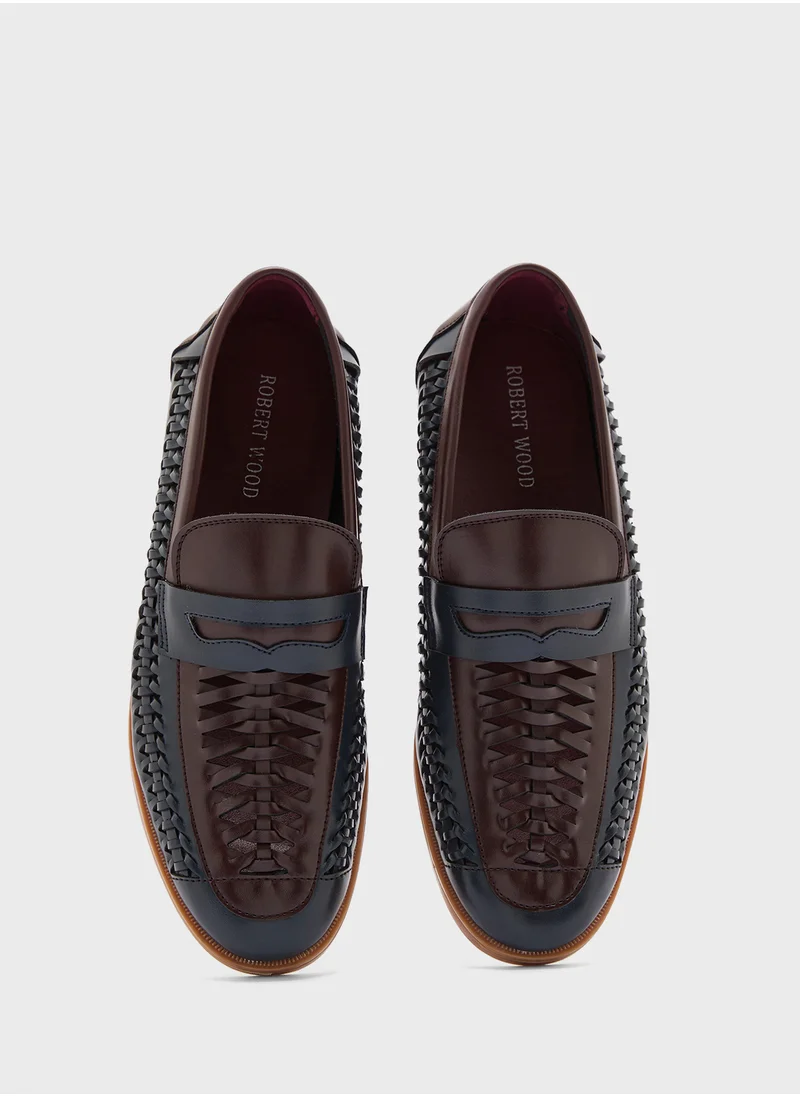 روبرت وود Weave Detail Casual Slip Ons