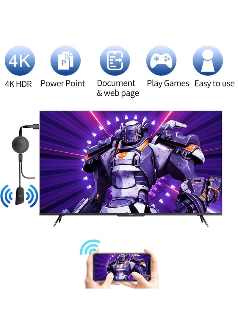 Display Dongle Adapter 4K 1080P Wireless HDMI Display Dongle Adapter WiFi Streaming Movies Shows and Live TV Receiver from i-Phone i-Pad Android PC Tablet Window to HDTV/Monitor/Projector - Image 2