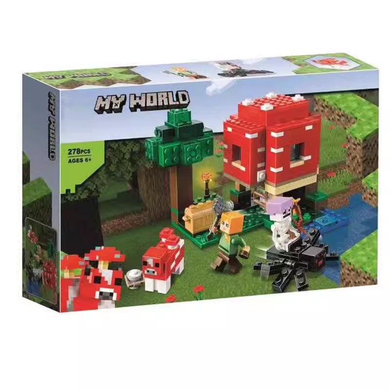 Compatible Lego Minecraft Mushroom House Building Set 21179 Educational Toy - Image 5