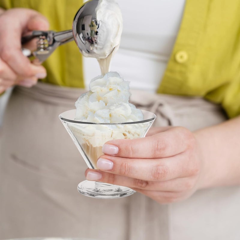 ConvertKitchen Flower Shape Lead-Free and BPA-Free Ice Cream Dessert Glass Serving Bowls Cup Set of 6 Pcs 250 ml - Image 3