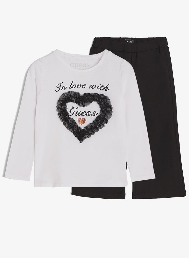 GUESS Infant Crew Neck T-Shirt And Pants  Set - Image 2