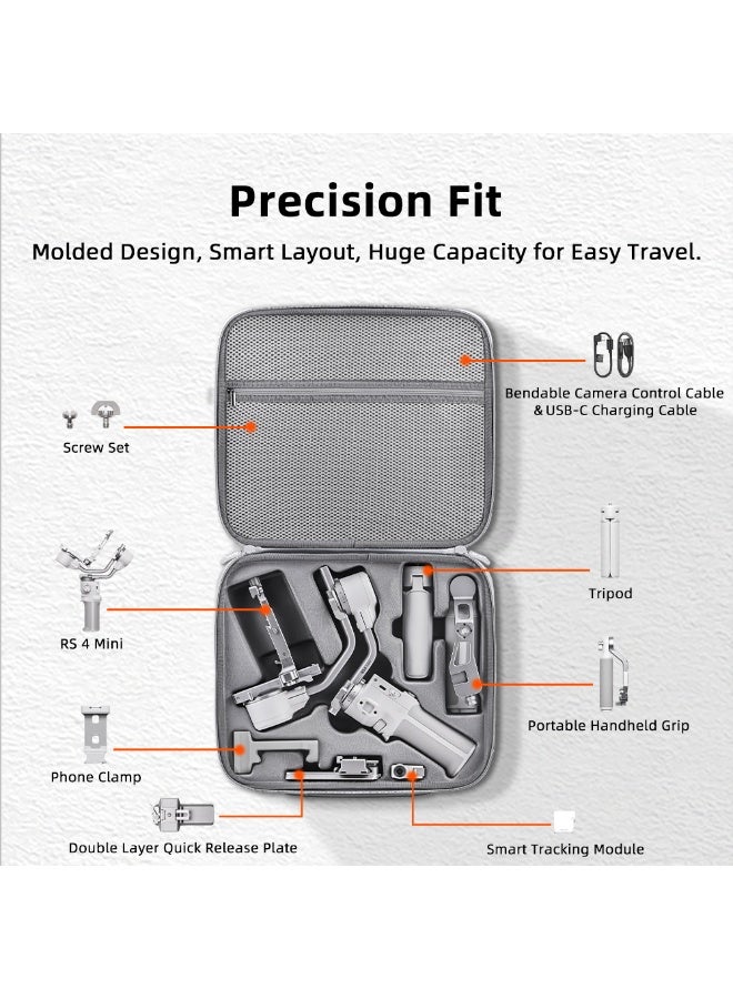 Carrying Case for DJI RS 4 Mini,  Portable Shoulder Bag with Removable Shoulder Strap, Travel Hard Suitcase Compatible with DJI Ronin RS4 Mini Handheld 3-Axis Gimbal Stabilizer and Accessories - Image 3