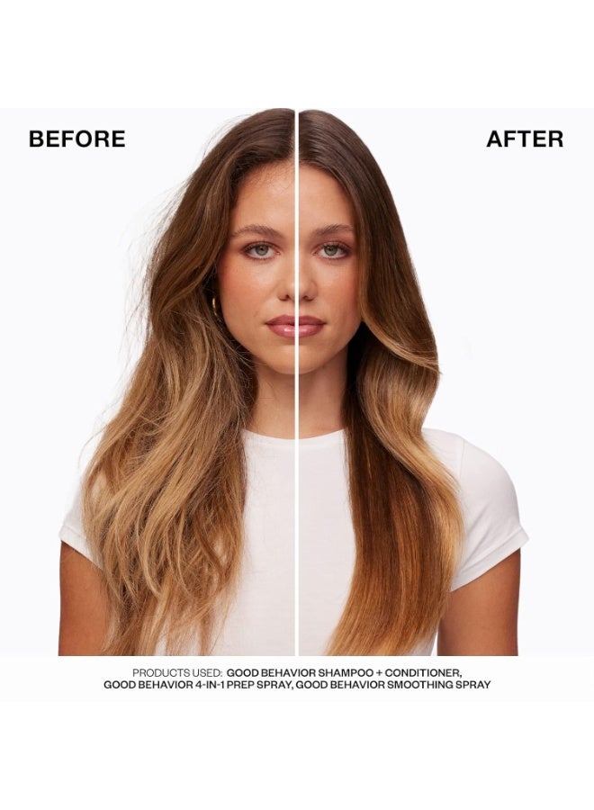 iGK رذاذ بروتين سبيرولينا IGK GOOD BEHAVIOR لتنعيم الشعر | علاج مثل الكيراتين + التحكم في التجاعيد + واقي حراري | نباتي + خالي من التجارب على الحيوانات | 2.4 أونصة - Image 4