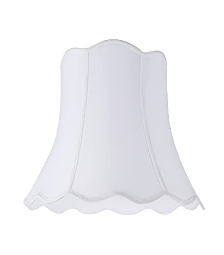 Aspen Creative 34001 Transitional Scallop Bell Shape Spider Construction Lamp Shade in White, 16" wide (10" x 16" x 15") - Image 1