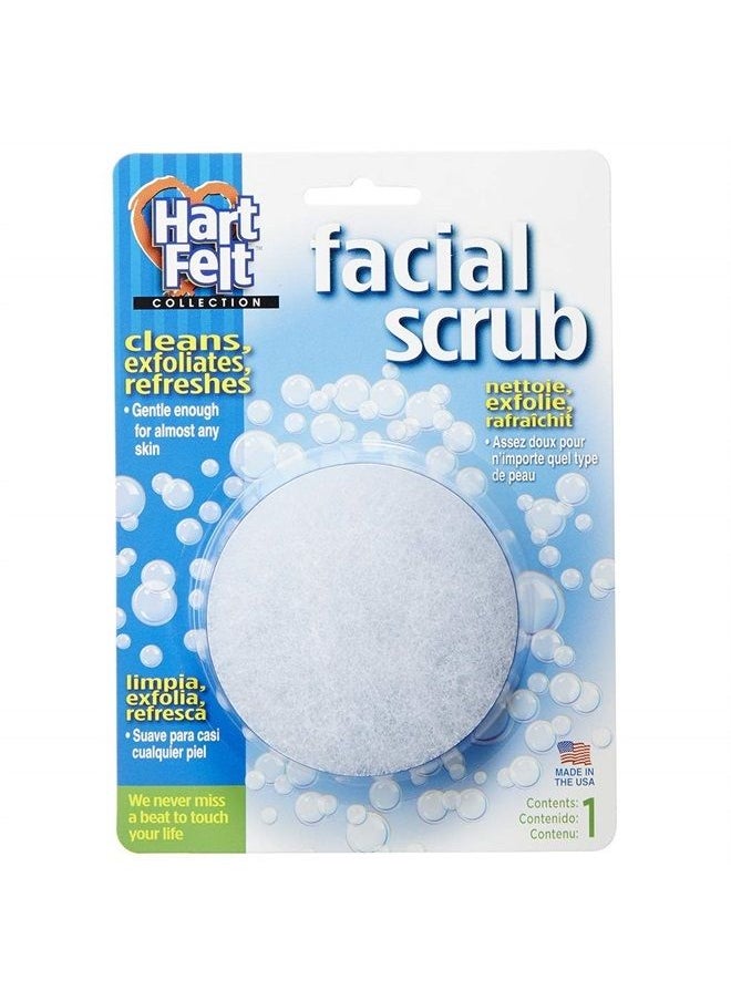 HartFelt - Facial Scrub Round Exfoliating Skin Care Sponge Pad, Made in USA, Home Facial, Use with Favorite Cream, 4 Count - Image 1
