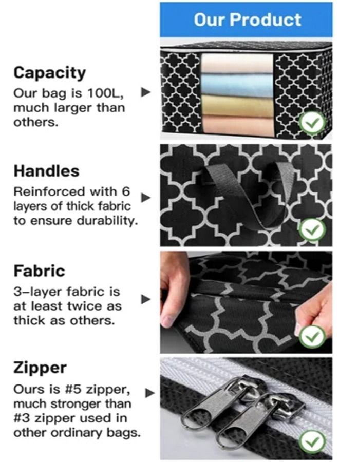 fashionhome Large Capacity Non Woven  Foldable Waterproof Clothes Wardrobe Storage Bag - Image 3