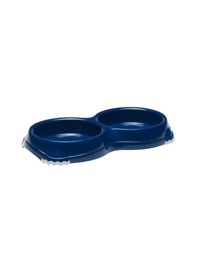 MODERNA Premium Quality Double Smarty Feeding Bowl For Pets Dark Blue - Image 1