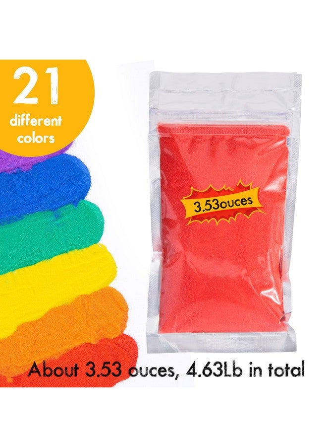 3 otters Colored Sand for Crafts, Art Sand Kit for Kid, Assorted Colors Sand for Sand Art, Supplementary Sand Art Painting, Vase Filler, Art Refill Kit (21 Bags, 4.63Lb Total) - Image 2