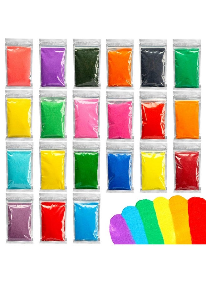 3 otters Colored Sand for Crafts, Art Sand Kit for Kid, Assorted Colors Sand for Sand Art, Supplementary Sand Art Painting, Vase Filler, Art Refill Kit (21 Bags, 4.63Lb Total) - Image 1